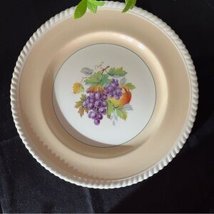 Johnson Brothers Cream and White Plate with Grape Motif